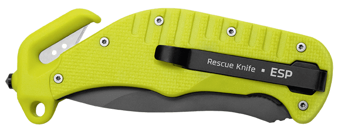 ESP Rescue Knife of the type RKY – with the handle in yellow colour