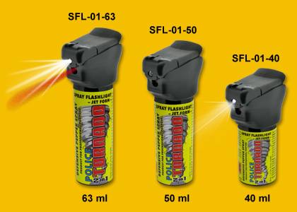 SFL-01 Linternas de spray POLICE TORNADO (con el relleno al uso profesional)