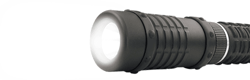 BL-03 tactical flashlight on ESP expandable baton