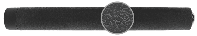 Glatter Griff mit Oberfläche als Ledernachahmung – Teleskopschlagstock in gehärteter Ausführung