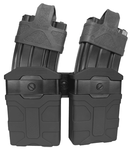 Double swiveling plastic holder for two magazines 5.56 of the rifle AR-15 / M16 / M4