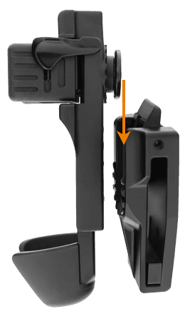 Befestigungsclip UBC-05 – Befestigen des Holsters am Gürtel