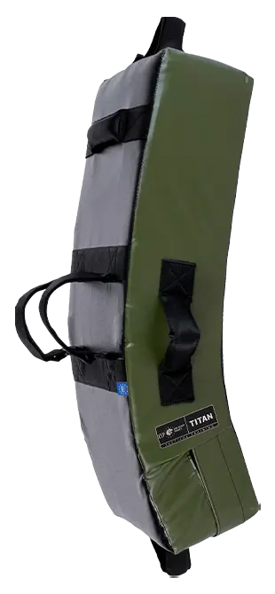 Side view of the Curved Tactical Training Shield – TSC-35-65